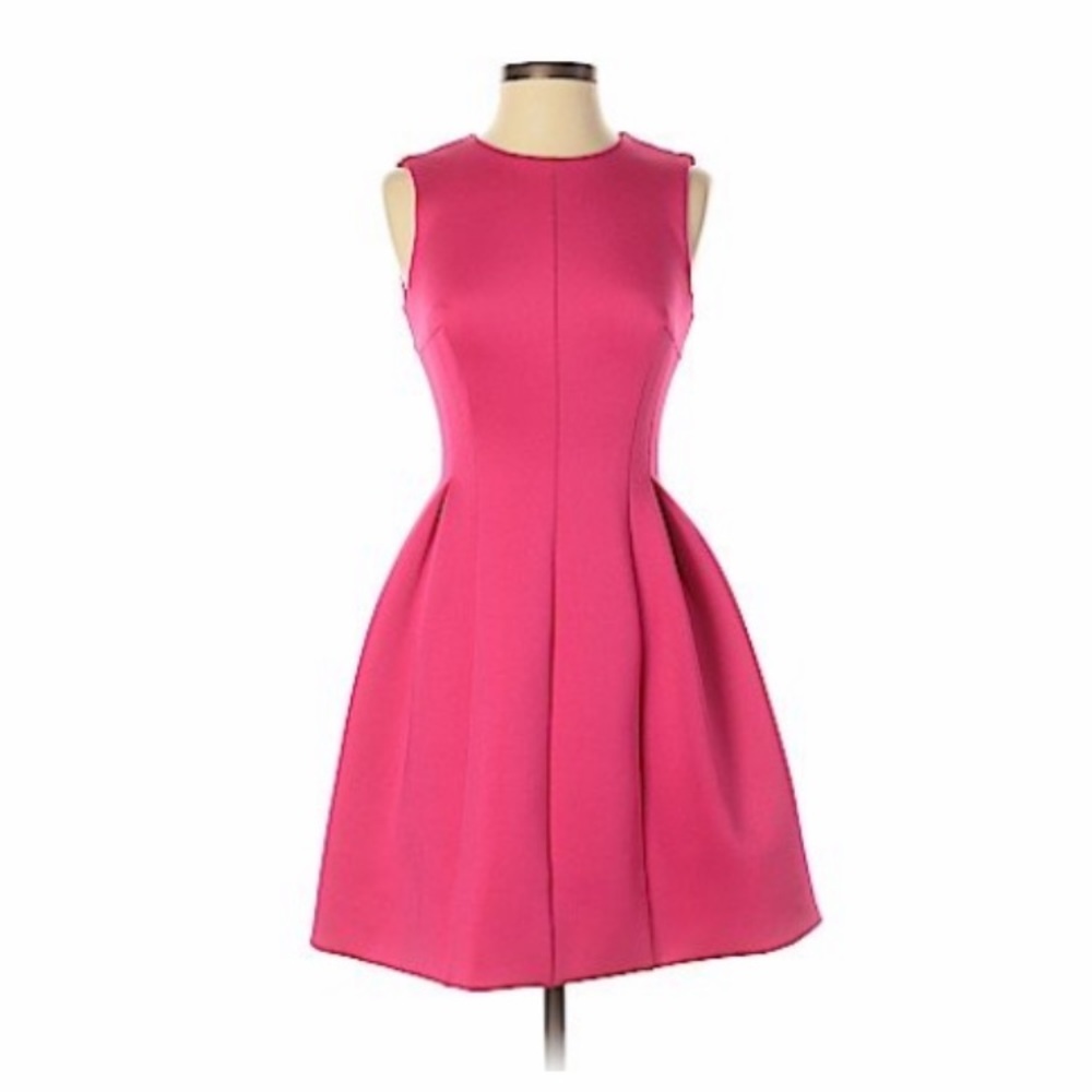 NWOT Calvin Klein Hot Pink Pleated Dress - Size 6